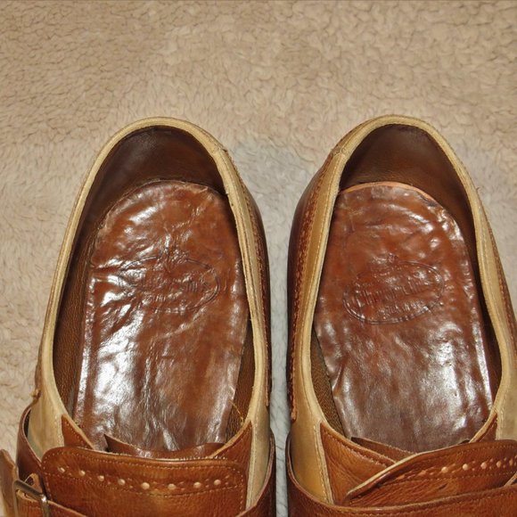 Church\'s Shanghai Brown Cream Leather Two Tone Spectator Kiltie Monk Loafers 10 main image 7